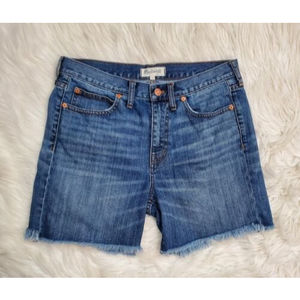 Madewell Womens The Boy Shorts Denim Shorts E8926 Medium Wash SZ 27 Measured 30